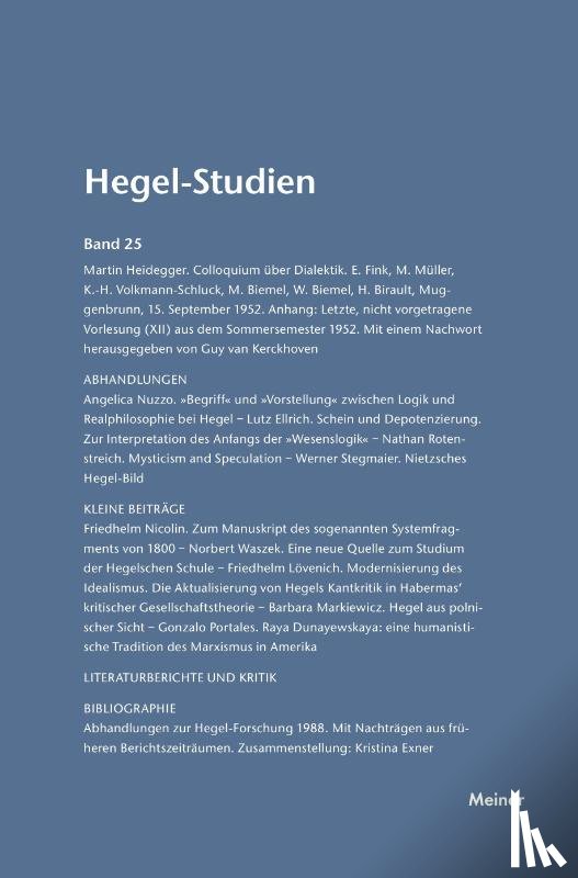  - Hegel-Studien / Hegel-Studien Band 25 (1990)