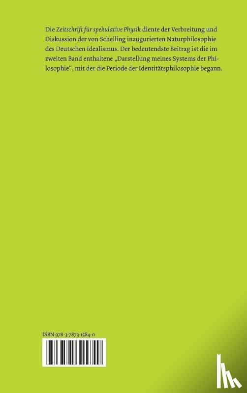 Schelling, Friedrich W - Zeitschrift fur spekulative Physik / Zeitschrift fur spekulative Physik