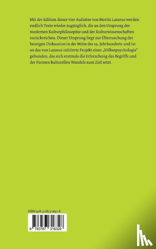 Lazarus, Moritz - Grundzuge der Volkerpsychologie und Kulturwissenschaft