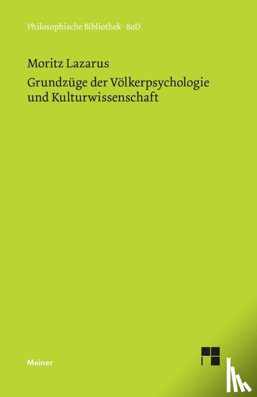 Lazarus, Moritz - Grundzuge der Volkerpsychologie und Kulturwissenschaft