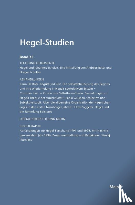  - Hegel-Studien / Hegel-Studien Band 35 (2000)