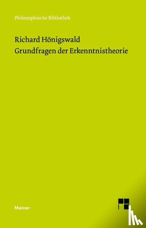 Hoenigswald, Richard - Grundfragen der Erkenntnistheorie