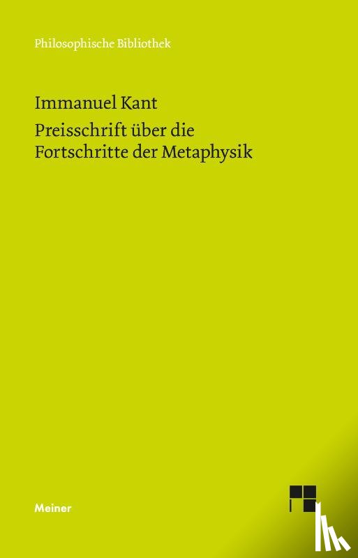 Kant, Immanuel - Preisschrift über die Fortschritte der Metaphysik