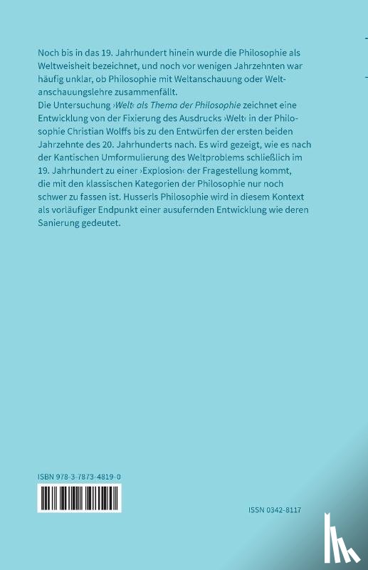 Bermes, Christian - ¿Welt¿ als Thema der Philosophie