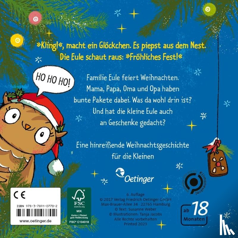Weber, Susanne - Die kleine Eule feiert Weihnachten