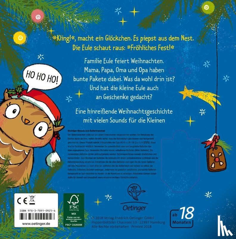Weber, Susanne, Jacobs, Tanja - Die kleine Eule feiert Weihnachten