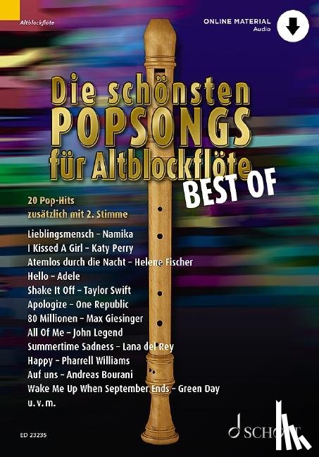  - Die schönsten Popsongs für Alt-Blockflöte BEST OF