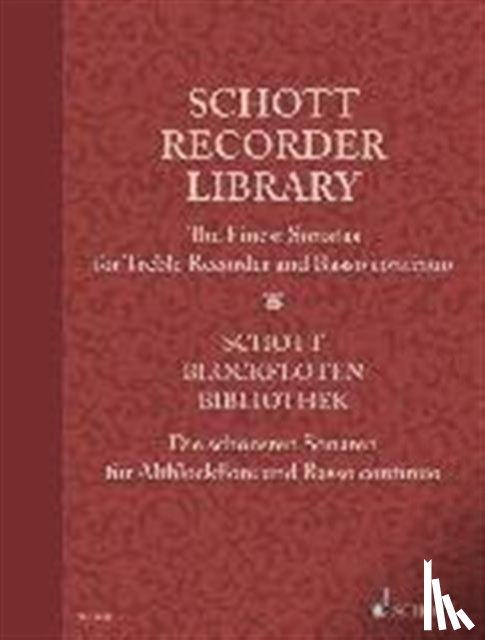  - Schott Recorder Library. Alt-Blockflöte und Basso continuo
