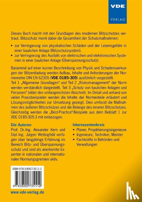 Wettingfeld, Jürgen, Kern, Alexander - Blitzschutzsysteme 1