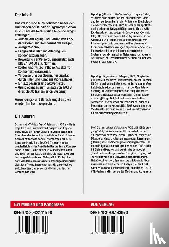 Dresel, Christian, Große-Gehring, Martin, Reese, Jürgen, Schlabbach, Jürgen - Blindleistungskompensation und Energieversorgungsqualität