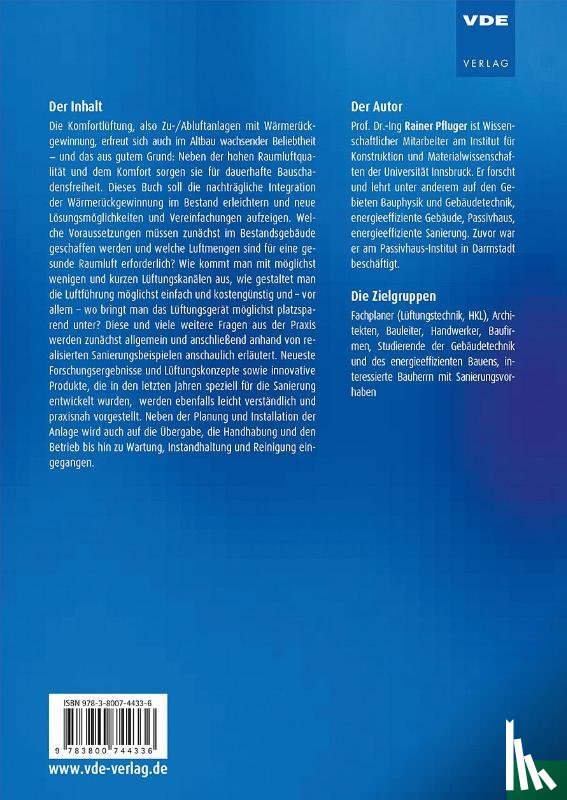 Pfluger, Rainer - Wohnungslüftung im Bestand