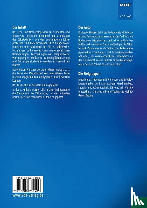 Maurer, Thomas - Kältetechnik für Ingenieure