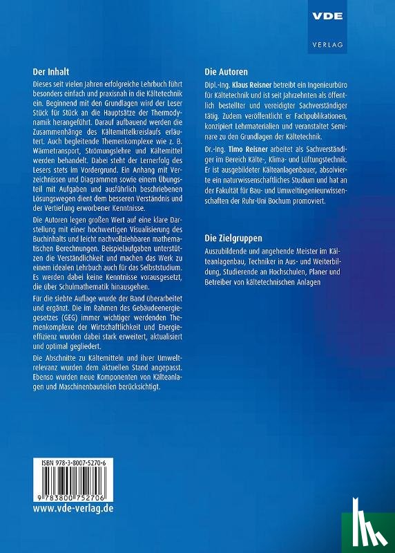 Reisner, Klaus, Reisner, Timo - Fachwissen Kältetechnik