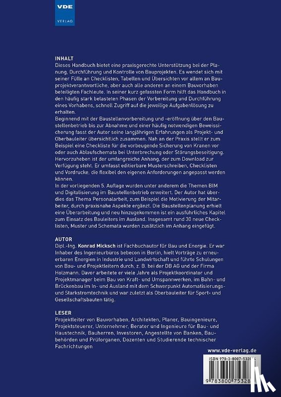 Micksch, Konrad - Die Bauleiterpraxis