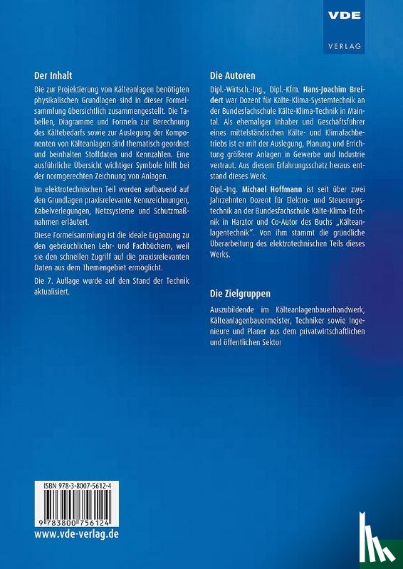 Breidert, Hans-Joachim, Hoffmann, Michael - Formeln, Tabellen und Diagramme für die Kälteanlagentechnik