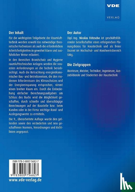 Fritzsche, Nicolas - Taschenbuch für Lüftungsmonteure und -meister