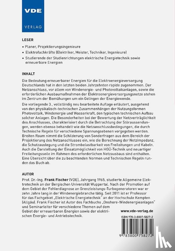 Fischer, Frank - Netzanschluss von Erneuerbare-Energien-Anlagen