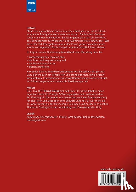 Söllner, Bernd - Die Vor-Ort-Energieberatung