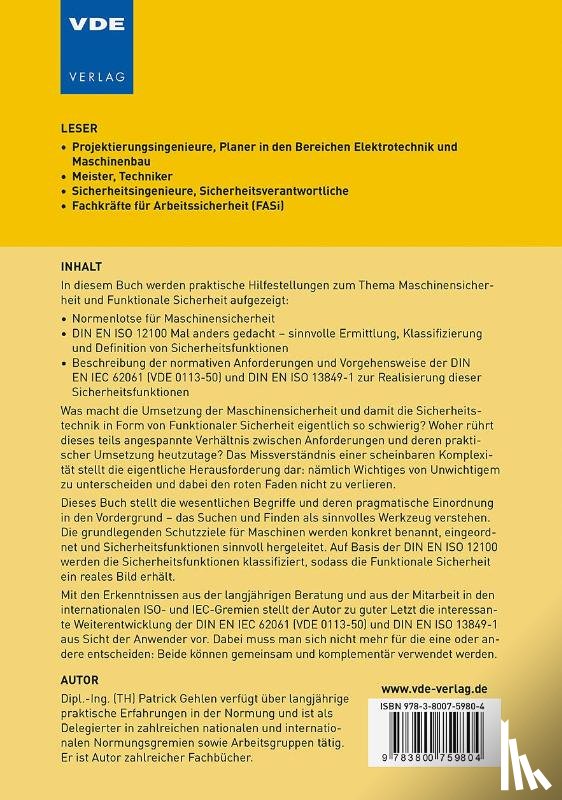 Gehlen, Patrick - Sicherheitsfibel zur Maschinensicherheit