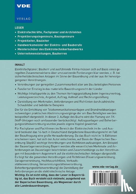 Jackisch, Joachim - Regelungen im Bauordnungsrecht für die Elektrotechnik