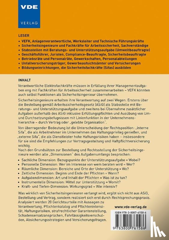 Wilrich, Thomas - Verantwortung und Haftung der Sicherheitsingenieure