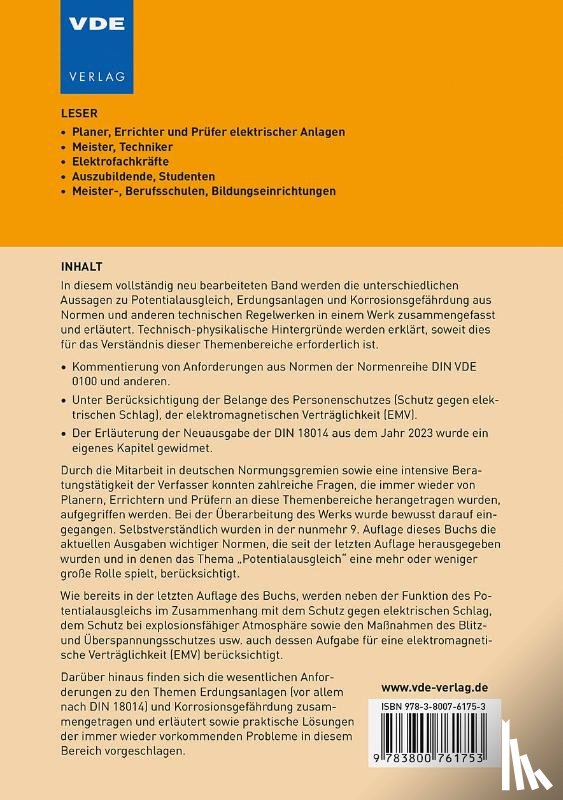Schmolke, Herbert, Callondann, Karsten - Potentialausgleich, Erdungsanlage, Korrosionsgefährdung