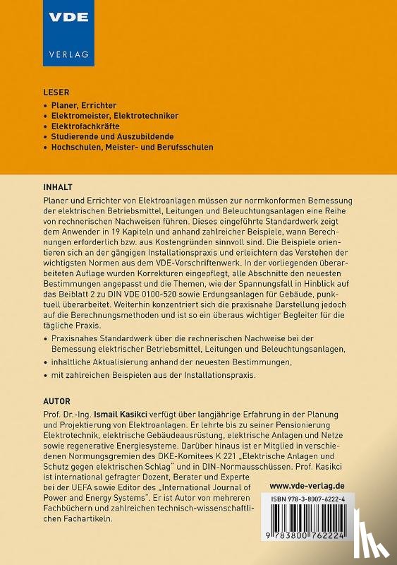 Kasikci, Ismail - Projektierungshilfe elektrischer Anlagen in Gebäuden