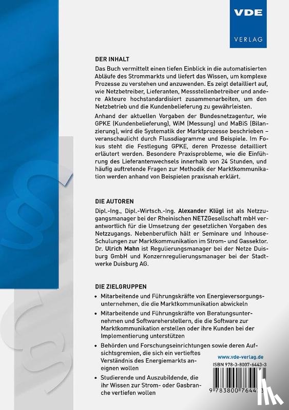 Klügl, Alexander, Mahn, Ulrich - Marktkommunikation Strom - einfach erklärt