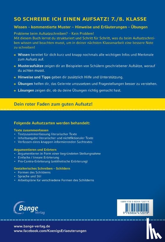 Weiß, Eckehart, Burger, Regina - So schreibe ich einen Aufsatz! 7./8. Klasse.