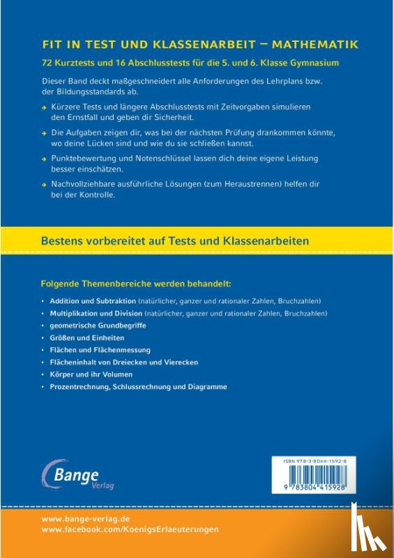 Kestler, Christine - Fit in Test und Klassenarbeit - Mathematik 5./6. Klasse Gymnasium