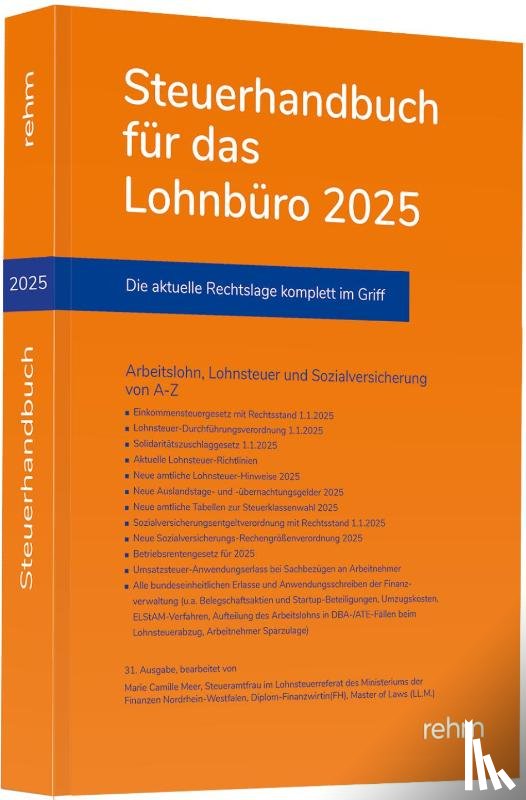 Meer, Marie Camille - Steuerhandbuch für das Lohnbüro 2025