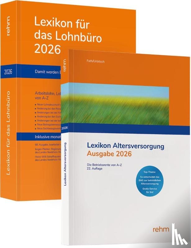 Schönfeld, Wolfgang, Plenker, Jürgen, Schaffhausen, Heinz-Willi, Fath, Ralf - Buchpaket Lexikon für das Lohnbüro und Lexikon Altersversorgung 2026