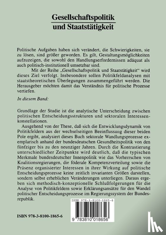 Marian Doehler, Philip (University of Bremen) Manow - Strukturbildung Von Politikfeldern