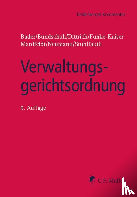 Bader, Johann, Bundschuh, Matthias, Dittrich, Lars, Funke-Kaiser, Michael - Verwaltungsgerichtsordnung