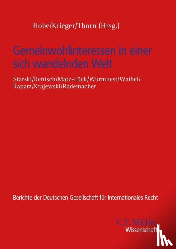  - Gemeinwohlinteressen in einer sich wandelnden Welt