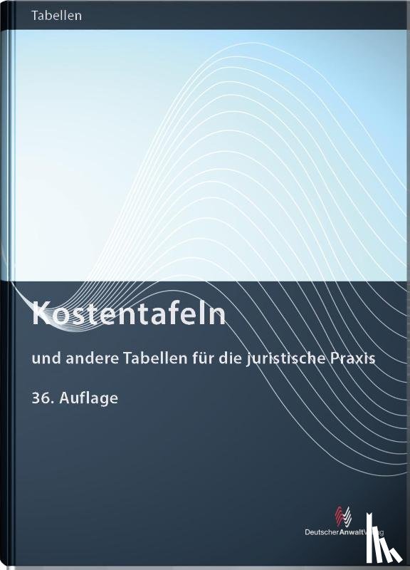  - Kostentafeln