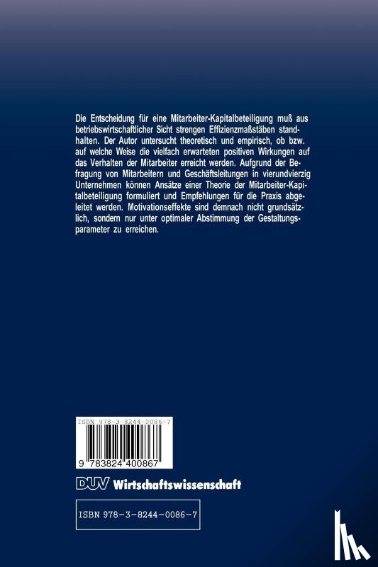 Bernd Mez - Effizienz der Mitarbeiter-Kapitalbeteiligung