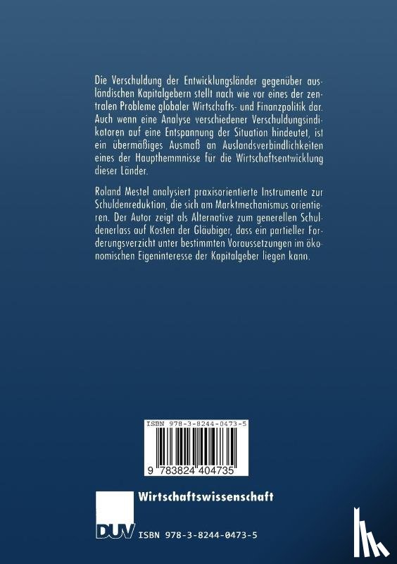 Mestel, Roland - Auslandsverschuldung Der Entwicklungslander in Den 90er Jahren