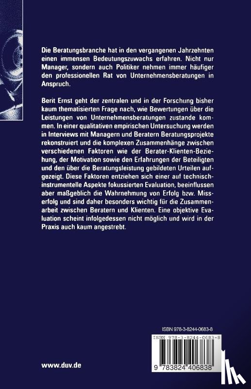 Berit Ernst - Die Evaluation Von Beratungsleistungen