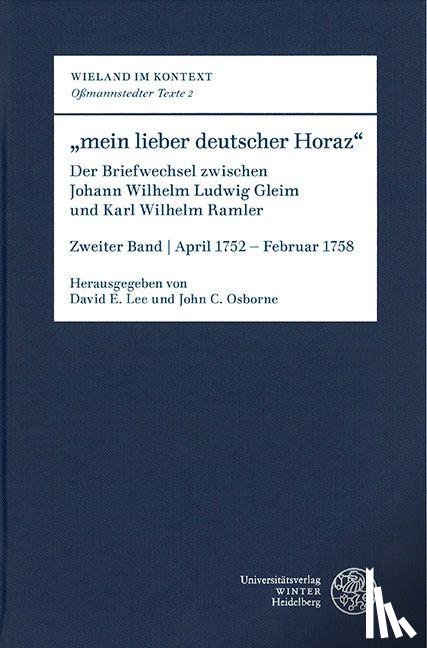  - "mein lieber deutscher Horaz"