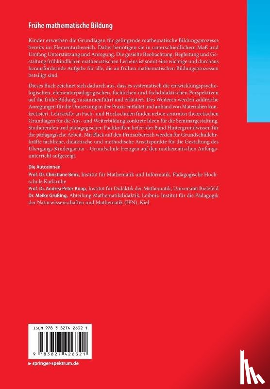 Benz, Christiane, Peter-Koop, Andrea, Grussing, Meike - Fruhe Mathematische Bildung