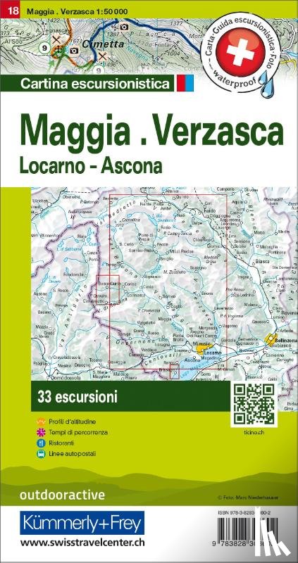  - Maggia, Verzasca, Locarno-Ascona Touren-Wanderkarte Nr. 18