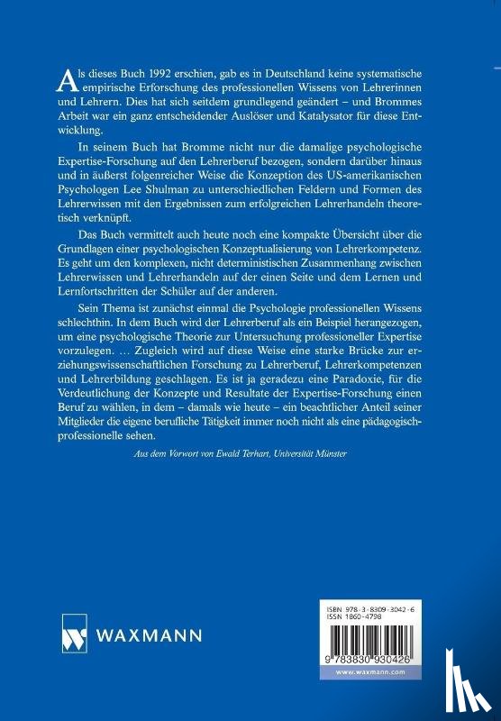 Bromme, Rainer (University of Muenster) - Der Lehrer als Experte