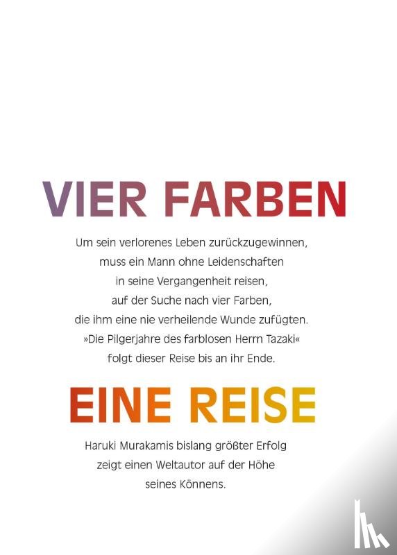 Murakami, Haruki - Die Pilgerjahre des farblosen Herrn Tazaki