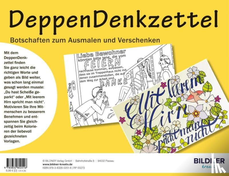  - Malbuch für Erwachsene: DeppenDenkzettel