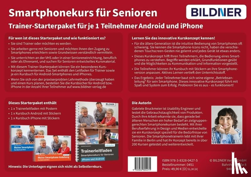 Bruckmeier, Gabriele - Smartphonekurs für Senioren - Trainer-Starterpaket für Android und iOS