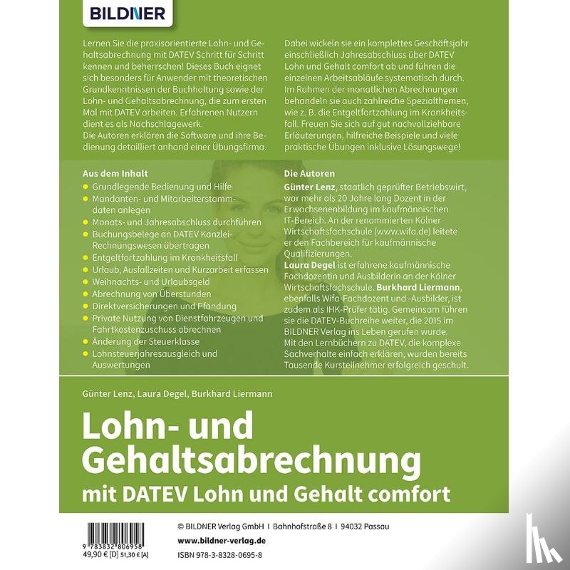 Lenz, Günter, Degel, Laura, Liermann, Burkhard - Lohn- und Gehaltsabrechnung mit DATEV Lohn und Gehalt comfort