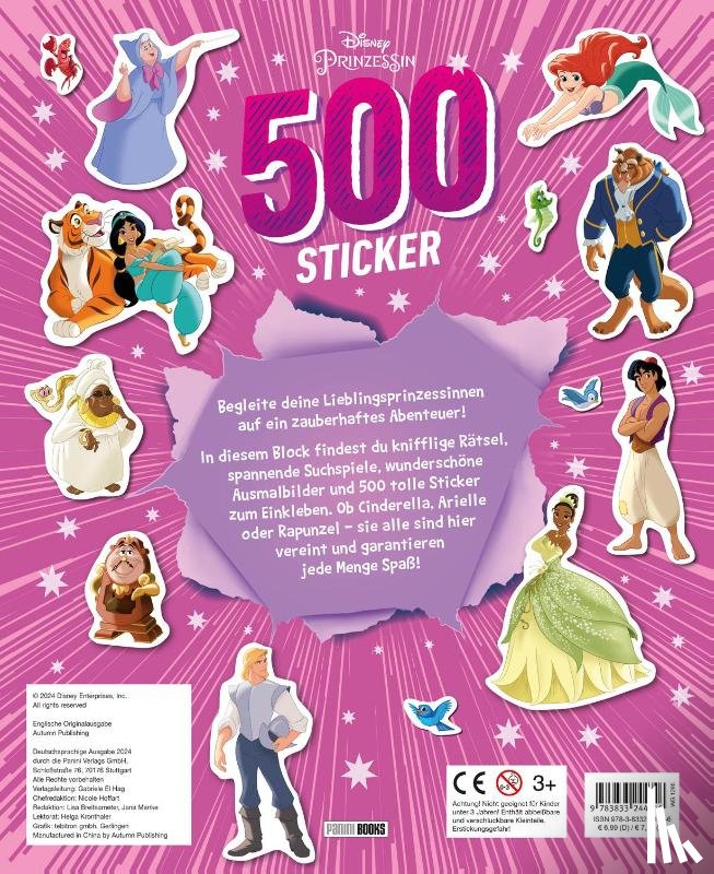 Disney Enterprises, Panini - Disney Prinzessin: 500 Sticker - Stickern - Rätseln - Ausmalen