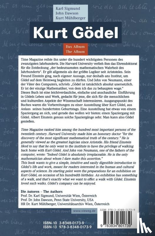 Karl Sigmund, John W., Jr. Dawson, Kurt Muhlberger - Kurt Godel