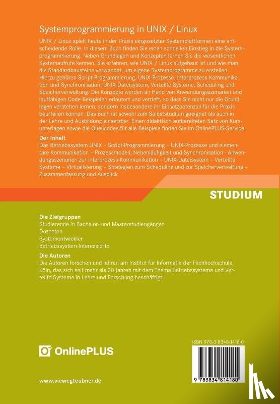 Ehses, Erich, Köhler, Lutz, Victor, Frank, Stenzel, Horst - Systemprogrammierung in UNIX / Linux